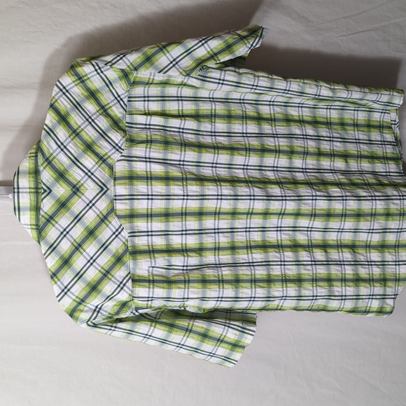 WOOLRICH Tectonic Quick Dry Plaid Snap Front shirt "Bottle Green" Medium - Picture 7 of 10